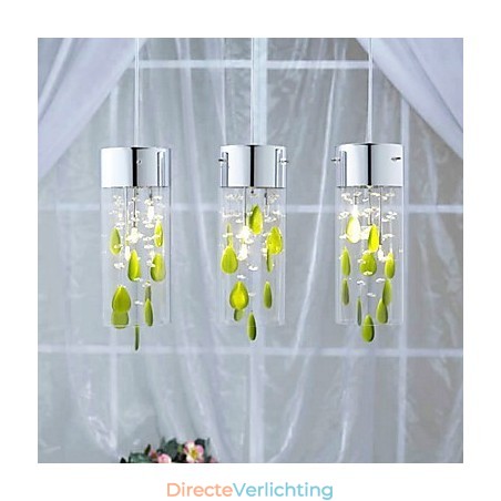 Artistieke kristallen hanglamp met groene decoraties G4-lampvoet Artistieke kristallen hanglamp met groene decoraties G4-lampvoet