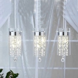 Artistieke kristallen hanglamp met glazen kappen G4-lampvoet