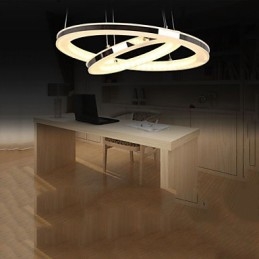 Acryl Hanglamp Ronde Kroonluchter Verlichting met 2 Ringen Lampen Armaturen