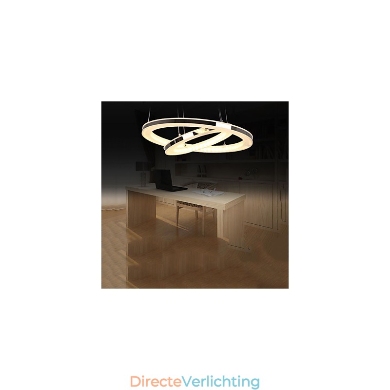 Acryl Hanglamp Ronde Kroonluchter Verlichting met 2 Ringen Lampen Armaturen