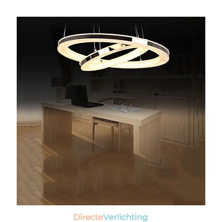 Acryl Hanglamp Ronde Kroonluchter Verlichting met 2 Ringen Lampen Armaturen Acryl Hanglamp Ronde Kroonluchter Verlichting met 2 Ringen Lampen Armaturen