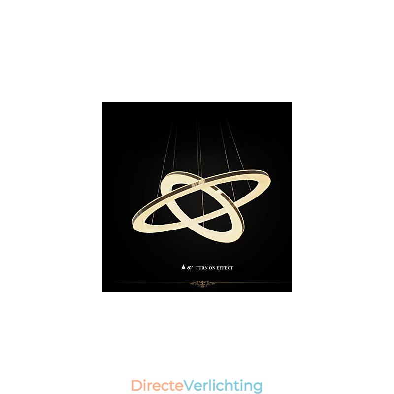 Acryl Hanglamp Ronde Kroonluchter Verlichting met 2 Ringen Lampen Armaturen