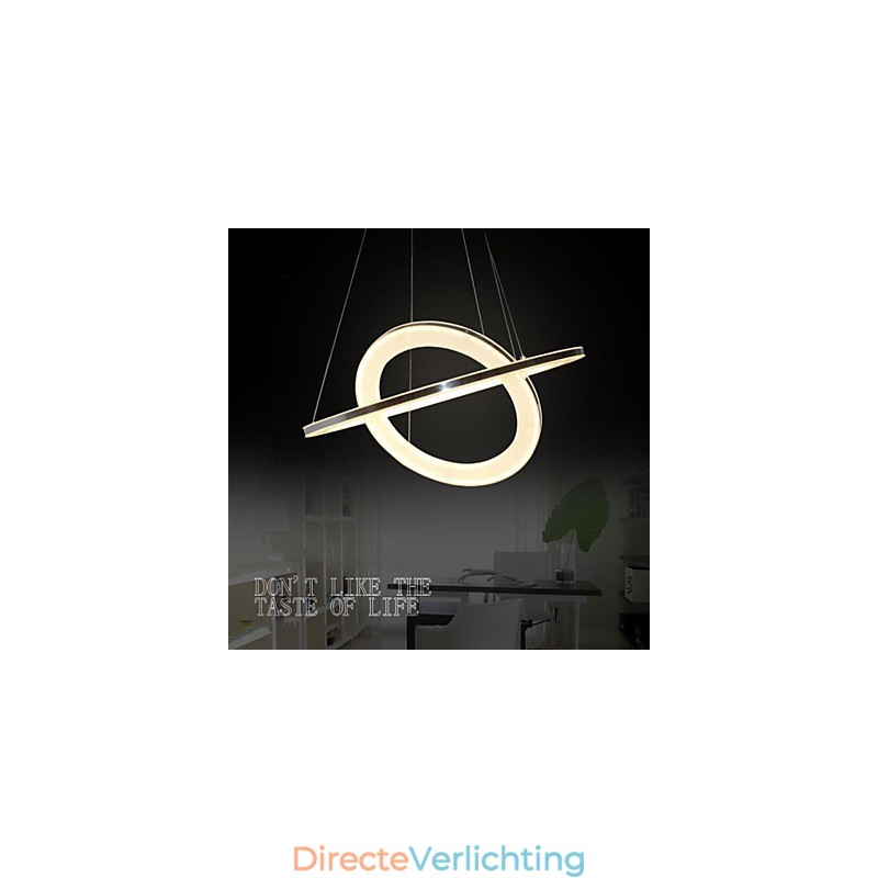 Acryl Hanglamp Ronde Kroonluchter Verlichting met 2 Ringen Lampen Armaturen