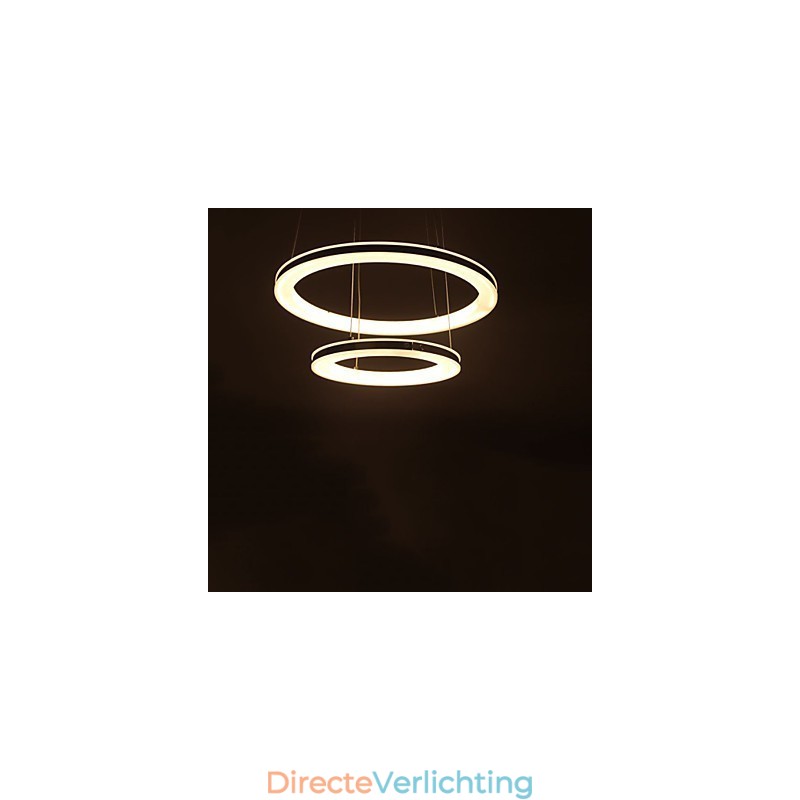 Acryl Hanglamp Ronde Kroonluchter Verlichting met 2 Ringen Lampen Armaturen