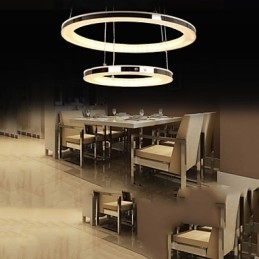 Acryl Hanglamp Ronde Kroonluchter Verlichting met 2 Ringen Lampen Armaturen