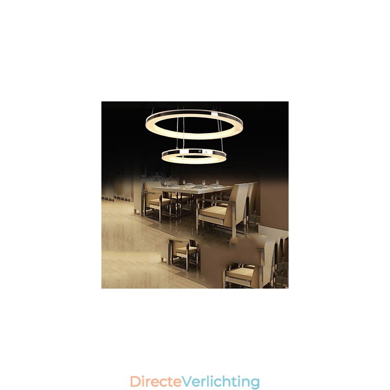 Acryl Hanglamp Ronde Kroonluchter Verlichting met 2 Ringen Lampen Armaturen
