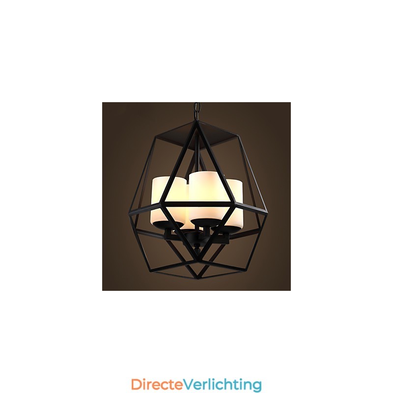 Topniveau Americange Vintage zwarte ijzeren lamp moderne kroonluchter kroonluchter 4 lampen