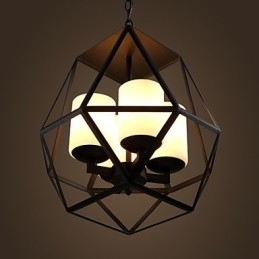 Topniveau Americange Vintage zwarte ijzeren lamp moderne kroonluchter kroonluchter 4 lampen