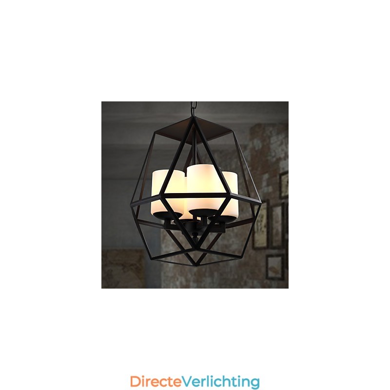 Topniveau Americange Vintage zwarte ijzeren lamp moderne kroonluchter kroonluchter 4 lampen