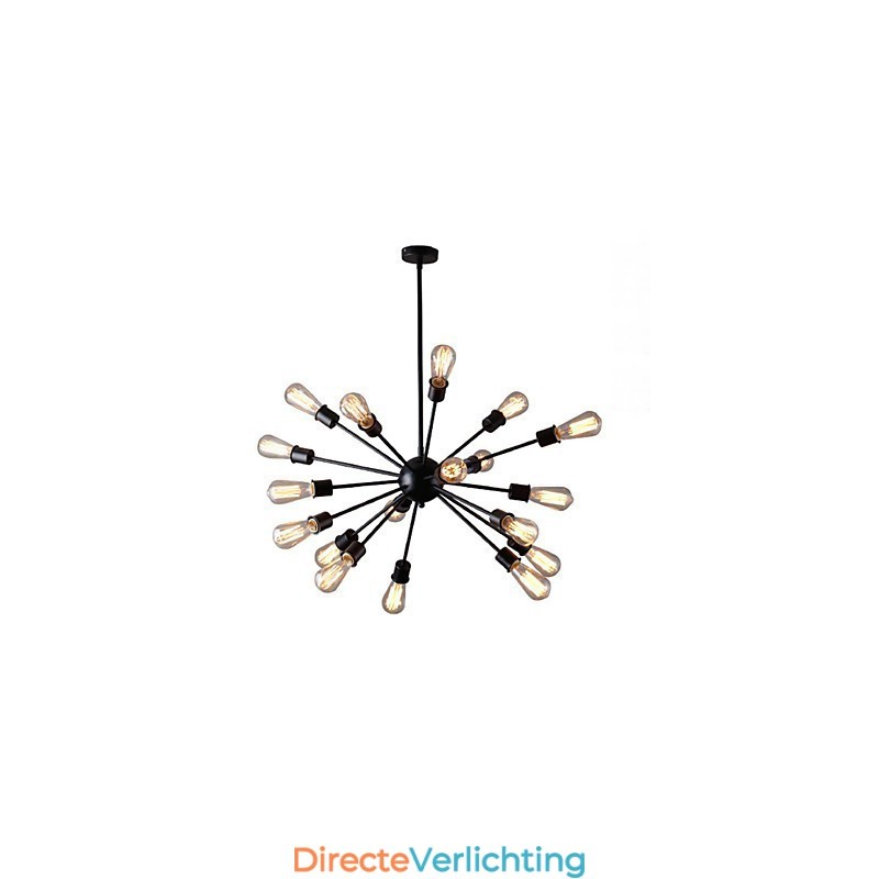 Moderne hanglamp met 20 lampen in radiale uitvoering