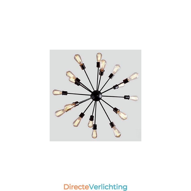 Moderne hanglamp met 20 lampen in radiale uitvoering