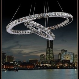 Hotel Hanglamp Kristallen Kroonluchter Verlichting Plafondlampen Armaturen met Warm en Koel Wit