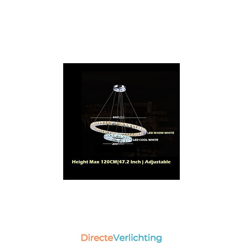 Hotel Hanglamp Kristallen Kroonluchter Verlichting Plafondlampen Armaturen met Warm en Koel Wit