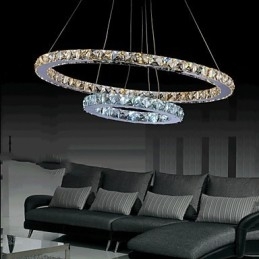 Hotel Hanglamp Kristallen Kroonluchter Verlichting Plafondlampen Armaturen met Warm en Koel Wit