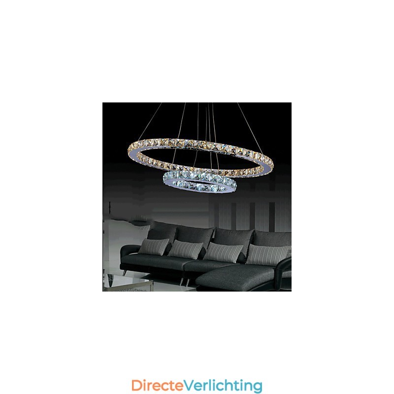 Hotel Hanglamp Kristallen Kroonluchter Verlichting Plafondlampen Armaturen met Warm en Koel Wit