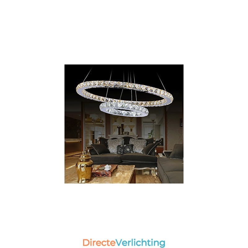 Hotel Hanglamp Kristallen Kroonluchter Verlichting Plafondlampen Armaturen met Warm en Koel Wit