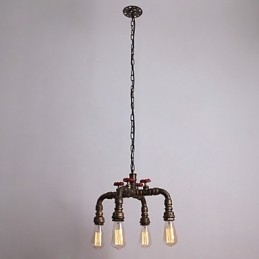 Waterpijp Retro 4Licht Schilderij Hanglamp