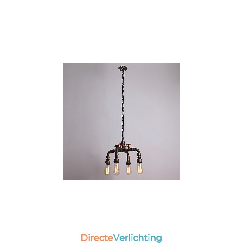 Waterpijp Retro 4Licht Schilderij Hanglamp