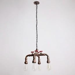 Waterpijp Retro 4Licht Schilderij Hanglamp