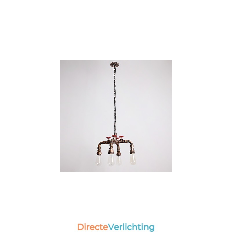Waterpijp Retro 4Licht Schilderij Hanglamp
