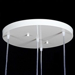 Witte hanglamp met vier lampen, patroon, glazen kap, handverguld, Europees retro klassiek