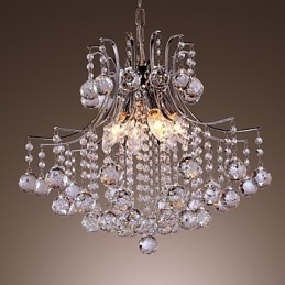 Moderne, eigentijdse kristallen mini-stijl gegalvaniseerde metalen hanglamp