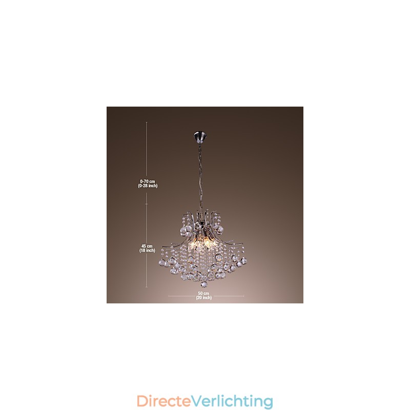 Moderne, eigentijdse kristallen mini-stijl gegalvaniseerde metalen hanglamp