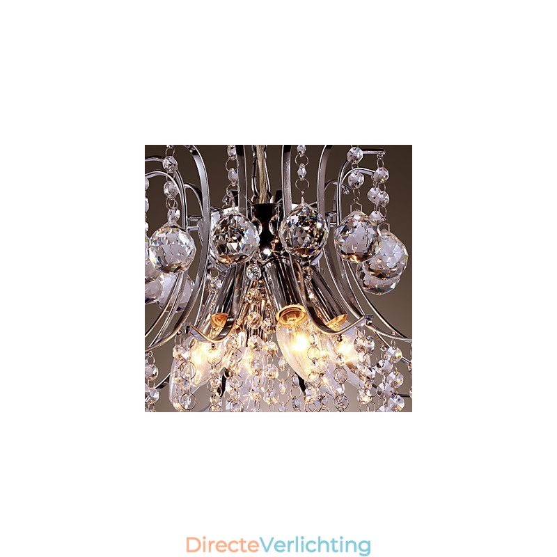 Moderne, eigentijdse kristallen mini-stijl gegalvaniseerde metalen hanglamp