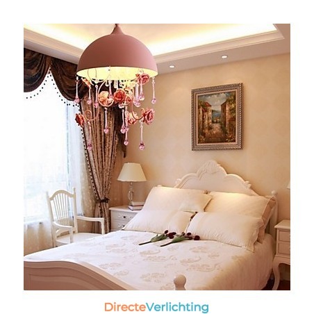 Een kleine roze rozentuin kroonluchterlamp Iron Princess Een kleine roze rozentuin kroonluchterlamp Iron Princess