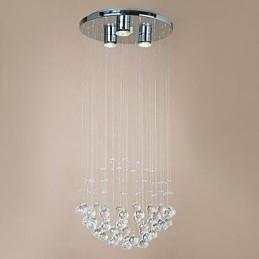 Moderne 3-lichts plafondlamp met kristallen kralen