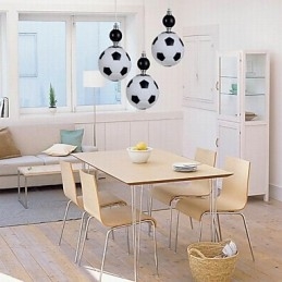 Klassieke moderne voetbal ronde hanglamp 3 lampen