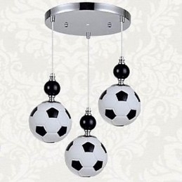 Klassieke moderne voetbal ronde hanglamp 3 lampen