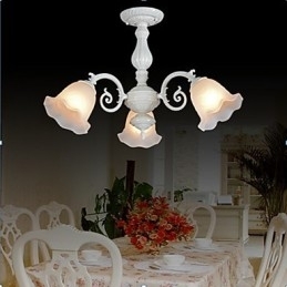 Inbouwlamp met drie lampen, wit, Europees, retro, klassiek
