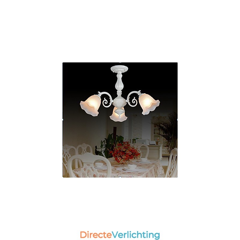 Inbouwlamp met drie lampen, wit, Europees, retro, klassiek