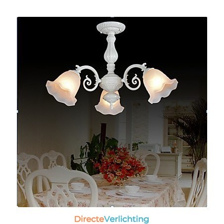 Inbouwlamp met drie lampen, wit, Europees, retro, klassiek Inbouwlamp met drie lampen, wit, Europees, retro, klassiek