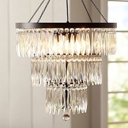 Hanglamp 3 Lichts Modern Elegant Metaal Kristal Schilderij