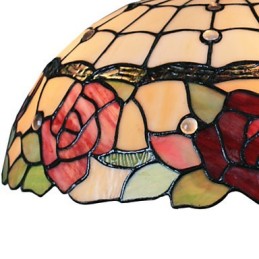 Hanglamp met 2 lampen in rozenpatroon kap