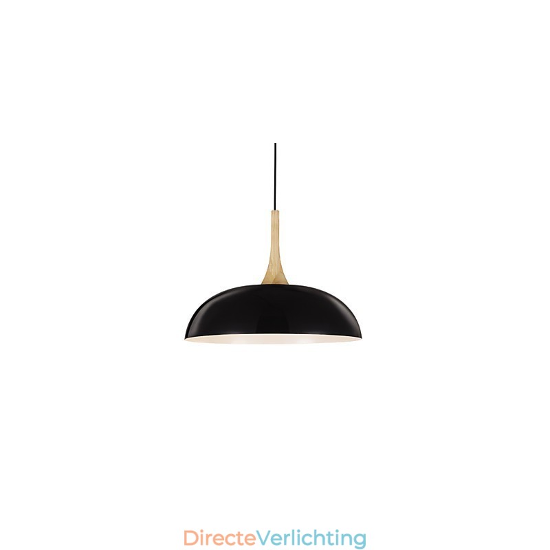 Mini Artistieke Hanglamp 1 Licht Moderne Eenvoud Zwart Witte Afwerking Aluminium & Houten Hanglamp
