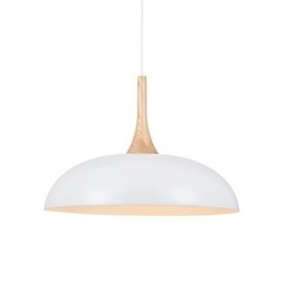 Mini Artistieke Hanglamp 1 Licht Moderne Eenvoud Zwart Witte Afwerking Aluminium & Houten Hanglamp