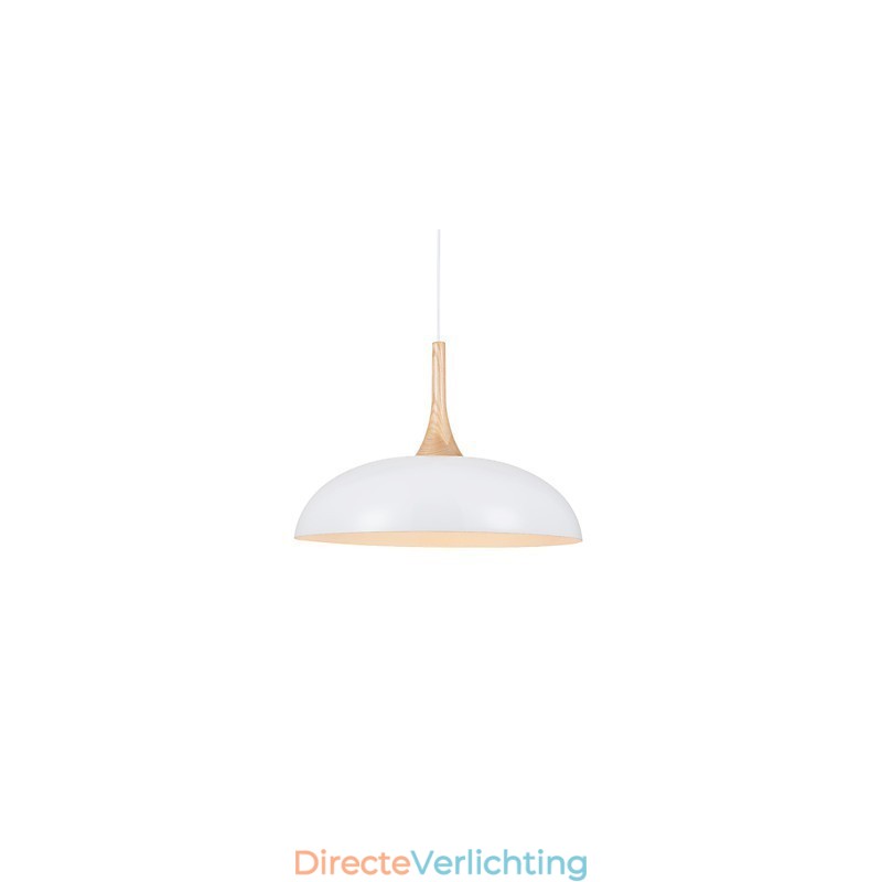 Mini Artistieke Hanglamp 1 Licht Moderne Eenvoud Zwart Witte Afwerking Aluminium & Houten Hanglamp