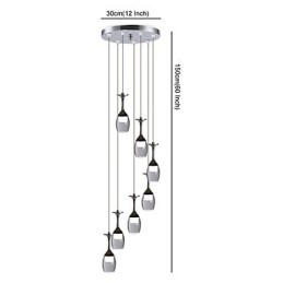 Moderne hanglamp 7 lampen Geïntegreerde lampen inbegrepen Trapverlichting