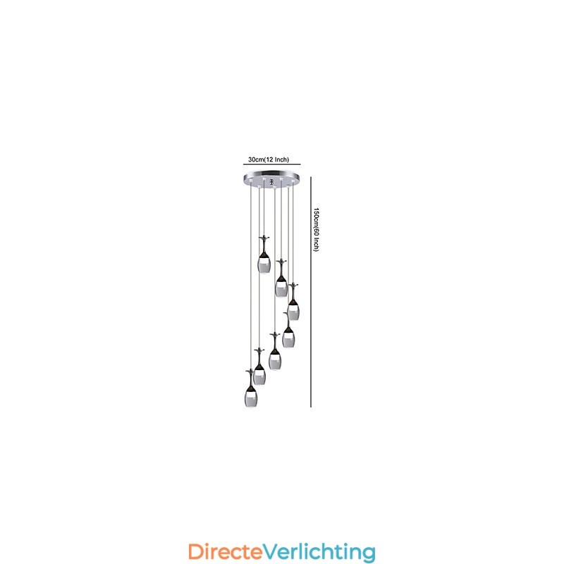 Moderne hanglamp 7 lampen Geïntegreerde lampen inbegrepen Trapverlichting