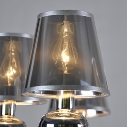 Vintage kroonluchter 6-lichts klassieke stoffen metalen schilderij