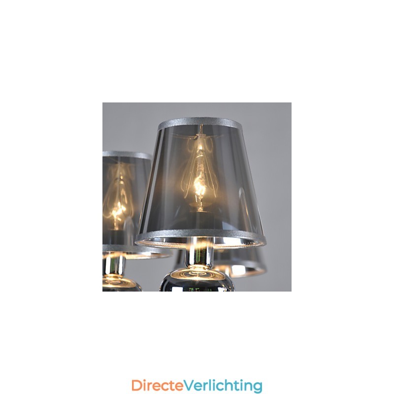 Vintage kroonluchter 6-lichts klassieke stoffen metalen schilderij