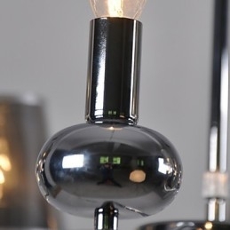 Vintage kroonluchter 6-lichts klassieke stoffen metalen schilderij