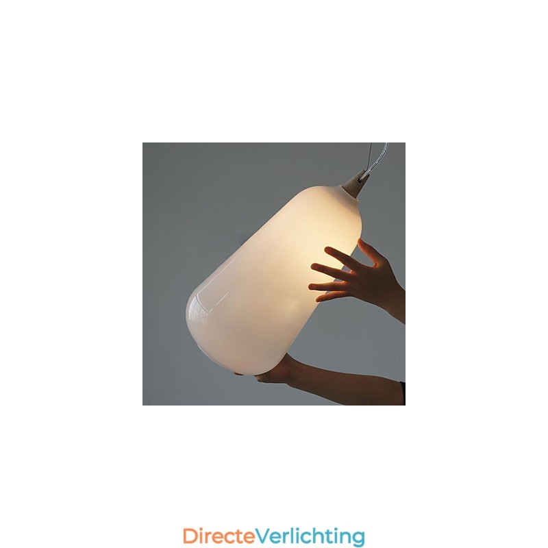 Melkwitte glazen fles Hanglamp Natuurlijke Curve