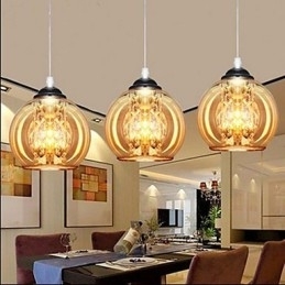 Glazen bol hanglamp drie