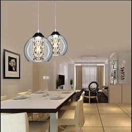 Glazen bol hanglamp drie