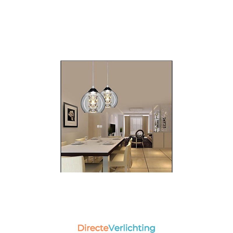 Glazen bol hanglamp drie