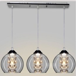 Glazen bol hanglamp drie
